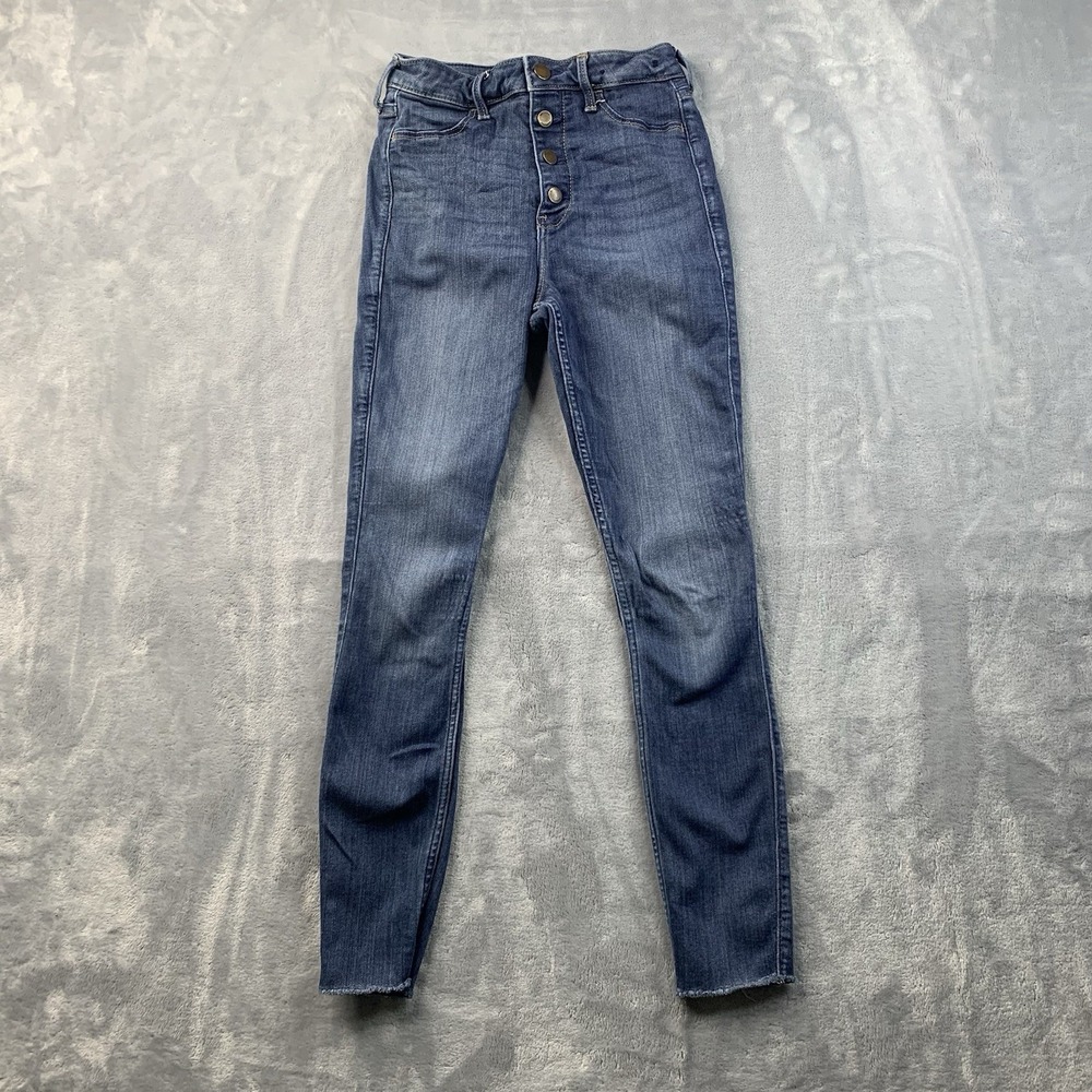 Hollister Women's Size 1R‎ W25 L26 Curvy High Rise Crop Jean Leggings Button Fly